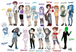 Rule 34 | 4chan, 6+boys, 6+girls, :q, adjusting clothes, adjusting necktie, android, animal, animal on head, anonymous (4chan), apron, armband, bar censor, bare shoulders, bing, bird, black hair, blogger, blonde hair, blue eyes, blue hair, blush, boots, bow, bowtie, boxers, brown eyes, brown hair, buttons, camera, capri pants, cellphone, censored, character name, cleverbot, clipboard, colored skin, commentary, crossed arms, cup, dark skin, deviantart, earrings, english text, everyone, eyewear on head, facebook, fanfiction, flip-flops, flower, formal, freckles, gesture, ghost, glasses, google, green eyes, green hair, green skin, grin, hair bun, hair flower, hair ornament, hand on own hip, hat, headphones, headset, height difference, high heels, hood, hoodie, instagram, jewelry, knee boots, leg hair, lips, long hair, looking at another, looking at viewer, low twintails, luvpie1997, male underwear, middle finger, midriff, mug, multiple boys, multiple girls, musical note, myspace, navel, necklace, necktie, on head, one eye closed, open mouth, orange hair, own hands together, pandora (site), pants, pantyhose, parted lips, patch, pencil, personification, phone, pigeon-toed, pinterest, plaid, ponytail, purple hair, red hair, sandals, scarf, shoes, short hair, shorts, signature, simple background, single hair bun, skateboard, sketchbook, skirt, smartphone, smile, socks, standing, steam (platform), suit, sunglasses, suspenders, sweater, the interwebs series, tongue, tongue out, tumblr, twintails, twitter, underwear, vest, video camera, white background, white eyes, white hair, wikipedia, wink, yahoo!, youtube