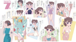 Rule 34 | 1boy, 1girl, body switch, brown eyes, brown hair, commentary request, dress, genderswap, genderswap (mtf), highres, japanese clothes, kimono, long hair, medium hair, nanami (jvdj5288), original, personality switch, school uniform, shirt, short hair, speech bubble, thought bubble, time lapse, translation request