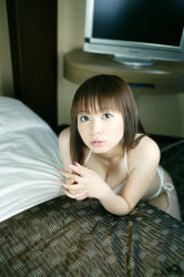 Rule 34 | bed, bikini, breasts, cleavage, highres, nakagawa shoko, photo (medium), side-tie bikini bottom, swimsuit