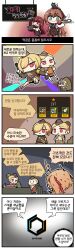 Rule 34 | 4koma, 6+girls, :&lt;, :3, ^^^, absurdres, animal, animal on head, apron, armband, artist name, black cat, blonde hair, blue ribbon, blush, braid, brand name imitation, brown apron, brown hair, brown shirt, brown skirt, carrying, cat, cat on head, chalkboard, chibi, cleaver, clip studio paint (medium), comic, commentary request, container, cup, eating, food, garrison cap, girls&#039; frontline, green eyes, gun, hair between eyes, hair bun, hair over one eye, hair ribbon, hand on own hip, handgun, hat, highres, holding, holding food, holding gun, holding plate, holding snack, holding weapon, kalina (girls&#039; frontline), korean commentary, korean text, lightning ahoge, long hair, long sleeves, looking at viewer, m2 (girls&#039; frontline), madcore, meat, medal, mortar (weapon), muffin, multiple girls, neck ribbon, on head, one side up, paper, plate, power level, pringles, pringles can, red eyes, ribbon, shirt, skirt, smile, springfield (girls&#039; frontline), sweat, sweatdrop, nervous sweating, teacup, translation request, trembling, turn pale, twin braids, very long hair, wa2000 (girls&#039; frontline), weapon, yellow armband