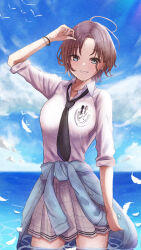 Rule 34 | 1girl, asakura toru, blue sky, gyo hasu, idolmaster, idolmaster shiny colors, school uniform, sky, solo