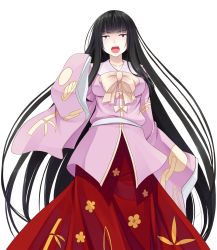 Rule 34 | 1girl, black hair, bow, collarbone, crote, female focus, highres, hime cut, houraisan kaguya, long hair, long sleeves, open mouth, solo, touhou, transparent background, very long hair, wide sleeves, yellow eyes