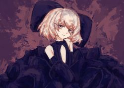 Rule 34 | 1other, androgynous, black dress, black ribbon, brown background, chest cutout, crystal hair, diamond (houseki no kuni), dress, frilled dress, frills, hair ribbon, highres, houseki no kuni, kimberkcally, multicolored eyes, multicolored hair, rainbow eyes, rainbow hair, ribbon, short hair, sleeveless, sleeveless dress, smile, solo