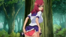 Rule 34 | 1girl, animated, animated gif, anus, ass, censored, glasses, panties, panty pull, presenting, pussy, red hair, red panties, rui (school i), school i, underwear
