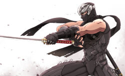 Rule 34 | 1boy, dead or alive, highres, katana, ninja, ryu hayabusa, shinji (metal-chan), sword, weapon