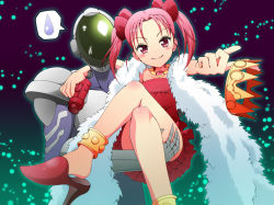 Rule 34 | 10s, 1boy, 1girl, accel world, anklet, arita haruyuki, blush, carrying, crown, dress, feather boa, hair ribbon, high heels, jewelry, kouzuki yuniko, crossed legs, necklace, ookami maito, pink hair, princess carry, red dress, red eyes, red skirt, ribbon, shoe dangle, shoes, short twintails, silver crow, sitting, skirt, smile, spoken sweatdrop, sweatdrop, twintails