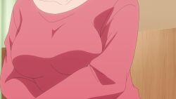 Rule 34 | 1girl, animated, anime screenshot, aoba yuzuki, breasts, highres, large breasts, screencap, tagme, temple (series), underboob, undressing, video