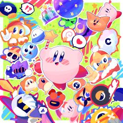 Rule 34 | !?, &gt; &lt;, ?, \n/, ^ ^, apple, armor, arms up, axe knight (kirby), ball and chain (weapon), bandaid, baseball cap, blue eyes, blue outline, blush, blush stickers, bomb, bomber (kirby), border, bubbles (kirby), candy, closed eyes, cloud, commentary request, crescent, crossed bandaids, explosive, flail, flying sweatdrops, food, fountain, fountain of dreams, frog, fruit, green background, hairband, hat, heart, heavy mole, helmet, highres, holding, holding sword, holding umbrella, holding weapon, invincible candy, javelin knight, king dedede, kirby&#039;s adventure, kirby (series), kracko, lollipop, looking at viewer, mace knight, mask, meta knight, mr. tick tock, nintendo, no humans, notice lines, omame sakana, one-eyed, open mouth, orange outline, outline, outside border, paint roller (kirby), pauldrons, pink outline, purple outline, red hairband, red headwear, red outline, roller skates, scarfy, shoulder armor, simple background, skates, skull, slippy (kirby), smile, smoke, sparky (kirby), speech bubble, spiked ball and chain, spikes, spoken heart, spoken question mark, spoken squiggle, squiggle, star (symbol), star in eye, star rod, swirl lollipop, sword, symbol in eye, triangle, trident knight, ufo, ufo (kirby), umbrella, v, v-shaped eyebrows, waddle dee, waddle doo, weapon, wheelie (kirby), white border, white outline, wings, yellow eyes