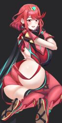 Rule 34 | 1girl, absurdres, ass, breasts, desspie, highres, huge ass, large breasts, pyra (xenoblade), red eyes, red hair, short hair, solo, xenoblade chronicles (series), xenoblade chronicles 2