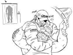 Rule 34 | 3boys, absurdres, anger vein, annoyed, arm hair, bara, beard, borrowed character, curtains, earrings, english text, everyone is so mean 2 me (meme), forked eyebrows, full beard, glasses, greyscale, grunt (onlytusks), headlock, highres, jealous, jewelry, jockstrap, love triangle, male focus, male underwear, mature male, meme, monochrome, monster boy, multiple boys, muscular, muscular male, onlytusks, orc, original, pectorals, pointy ears, rhys (juggermelon), sanpaku, scar, scar on face, scar on nose, shaded face, short hair, shower (place), showering, sidepec, sigh, smelling, smelling clothes, smelling underwear, solid oval eyes, tank top, thick beard, thick eyebrows, thick thighs, thighs, tusks, underwear, unworn male underwear, upper body, yaoi, zorg (onlytusks)