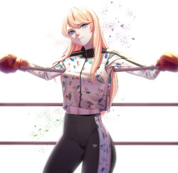 Rule 34 | 1girl, artist request, boxing, boxing ring, pants, tagme