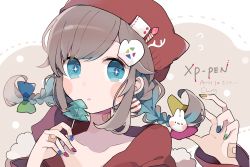 Rule 34 | + +, 1girl, animal ears, animal hat, beanie, blue eyes, blue nails, blush stickers, bow, braid, candy, cat ears, cat hat, chon (chon33v), christmas, commentary request, fingernails, food, green nails, hair between eyes, hair bow, hair ornament, hat, highres, holding, holding candy, holding food, holding lollipop, hood, hood down, hooded jacket, jacket, lollipop, long hair, long sleeves, looking at viewer, low twintails, multicolored nails, nail polish, original, parted lips, portrait, purple nails, rabbit hair ornament, red hat, red jacket, solo, transparent, twin braids, twintails, yellow nails