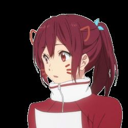 Rule 34 | 1girl, animated, animated gif, blush, closed mouth, closed eyes, looking to the side, lowres, matsuoka gou, ponytail, smile, solo, wink