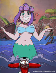 Rule 34 | 1girl, breasts, cala maria (cuphead), cuphead (game), mermaid, monster girl
