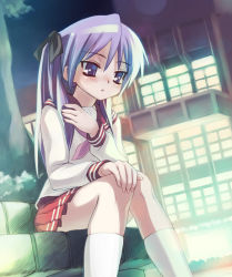 Rule 34 | 00s, hiiragi kagami, lucky star, oryo (oryo04), purple hair, school uniform, serafuku, solo, tsurime, twintails