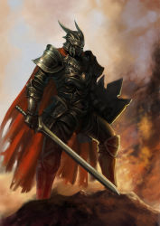 Rule 34 | 1boy, armor, bad id, bad pixiv id, cecil, fantasy, full armor, knight, lieqi hun, male focus, medieval, shield, solo, sword, weapon