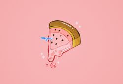 Rule 34 | artist name, dripping, food, food focus, fruit, melting, meyoco, no humans, original, pink background, simple background, sparkle, watermelon, watermelon seeds