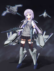 Rule 34 | 10s, 1girl, absurdres, ace combat, airborne laser, aircraft, airplane, assault rifle, cannon, cfa-44 nosferatu, directed-energy weapon, elbow gloves, electricity, electromagnetic launcher, energy, energy cannon, energy weapon, fighter jet, gloves, gun, hagi (ame hagi), has bad revision, has downscaled revision, heterochromia, highres, jet, kantai collection, laser cannon, long hair, looking at viewer, magnetic weapon, md5 mismatch, military, military vehicle, original, pleated skirt, purgatorio (ace combat), purple eyes, purple hair, railgun, resolution mismatch, rifle, skirt, source smaller, sweater vest, tactical laser system, thighhighs, twintails, weapon, zettai ryouiki