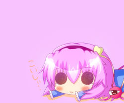 Rule 34 | 1girl, black eyes, chibi, female focus, hairband, heart, image sample, komeiji satori, noiz, open mouth, pink hair, pixiv sample, short hair, simple background, tears, third eye, touhou