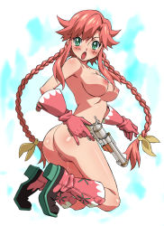 Rule 34 | ass, blush, breasts, censored, gun, highres, kekke, large breasts, nipples, pussy, rebecca streisand, tagme, weapon, wild arms, wild arms 5