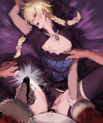 Rule 34 | 2boys, anal, arm grab, bad end, black panties, blonde hair, blush, braid, bulge, camera flash, cleavage cutout, clothing aside, clothing cutout, cloud strife, crossdressing, don corneo, dress, erection, erection under clothes, final fantasy, final fantasy vii, final fantasy vii remake, hatomugi gohan, highres, male focus, male penetrated, multiple boys, nipples, open mouth, panties, panties aside, pectorals, penis, pov, sex, solo focus, spiked hair, spread legs, sweat, tears, testicles, thighhighs, trap, twin braids, underwear, wall market, yaoi