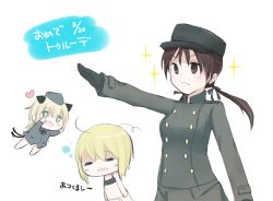 Rule 34 | + +, 2015, 3girls, :d, = =, animal ears, bad id, bad pixiv id, birthday, blonde hair, blue eyes, blush, brown eyes, brown hair, cat ears, cat tail, coat, commentary request, dated, erica hartmann, frown, garrison cap, gertrud barkhorn, hair ribbon, hat, heart, helma lennartz, long coat, long hair, long sleeves, military, military uniform, multiple girls, open mouth, panties, ribbon, salute, seedflare, smile, sparkle, strike witches, tail, tail wagging, translated, twintails, underwear, uniform, white panties, world witches series