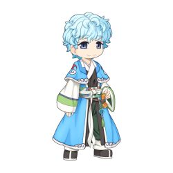 Rule 34 | 1boy, alternate color, black footwear, black shirt, blue capelet, blue coat, blue eyes, blue hair, capelet, chibi, chibi only, closed mouth, cloud print, coat, full body, green pants, layered sleeves, long sleeves, looking at viewer, male focus, official art, ofuda, pants, patterned clothing, ragnarok online, seo (ragnarok online), shirt, shoes, short hair, short over long sleeves, short sleeves, simple background, smile, solo, soul ascetic (ragnarok online), split mouth, standing, tassel, transparent background, two-tone shirt, wavy hair, white shirt, yuichirou