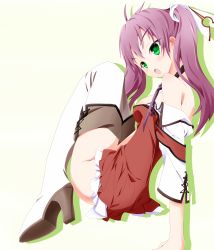 Rule 34 | 1girl, absurdres, boots, green eyes, high heel boots, high heels, highres, maroon hair, mayo chiki!, messina13, solo, thigh boots, thighhighs, twintails, usami masamune