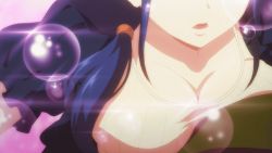Rule 34 | 1girl, animated, animated gif, anime-gataris, bouncing breasts, breasts, cleavage, female focus, kouenji miko, large breasts, parted lips, solo focus, sparkle