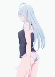 Rule 34 | 1girl, absurdres, android, ass, blue hair, breasts, female focus, highres, huge filesize, long hair, panties, simple background, underwear, vivy, vivy: fluorite eye&#039;s song, white background
