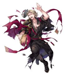 Rule 34 | 1boy, alternate costume, blonde hair, boots, fire emblem, fire emblem fates, fire emblem heroes, full body, hand fan, highres, injury, japanese clothes, kimono, male focus, mask, mask on head, nintendo, official alternate costume, official art, open mouth, p-nekor, red eyes, teeth, torn clothes, transparent background, xander (fire emblem)