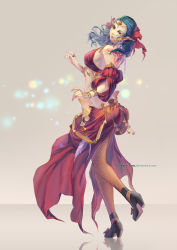 Rule 34 | 1girl, blue hair, borrowed character, bow, claparo-sans, commission, dress, earrings, elezen, elf, feathers, final fantasy, final fantasy xiv, floor reflection, high heels, highres, jewelry, light particles, long hair, original, pantyhose, pointy ears, red bow, red dress, standing, tiara, walking, warrior of light (ff14), yellow eyes