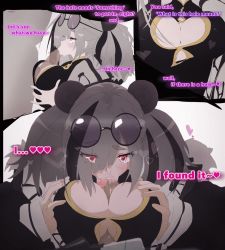 Rule 34 | animated, animated gif, arknights, artist request, bouncing breasts, breasts, feater (arknights), fellatio, glasses on head, heart, heart-shaped pupils, large breasts, oral, paizuri, source request, symbol-shaped pupils, wawa (lingomogu)