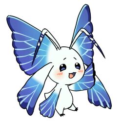 Rule 34 | antennae, blue eyes, bug, butterfly, butterfly wings, digimon, highres, insect, insect wings, morphomon, wings