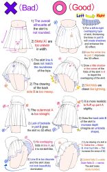 Rule 34 | 1girl, commentary, english commentary, english text, guide, highres, how to, multiple views, original, pleated skirt, skirt, white skirt, yoshimura takuya