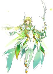 Rule 34 | 1girl, artist request, bodysuit, bow, bow (weapon), daybreaker (elsword), elbow gloves, elsword, full body, gloves, green eyes, green hair, green necktie, green wings, holding, holding bow (weapon), holding weapon, legs, long hair, looking at viewer, necktie, official art, pointy ears, rena erindel, skin tight, smile, solo, thigh gap, transparent background, weapon, white bodysuit, white gloves, wings
