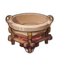 Rule 34 | artist request, commentary, english commentary, game cg, genshin impact, grown theme, item focus, lowres, no humans, official art, portable stove, pot, pottery, still life, stove, third-party source, transparent background, wood