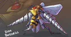 armor bee beedrill bug creatures_(company) drill game_freak gen_1_pokemon insect lluisabadias monster_hunter_(series) nintendo no_humans pokemon pokemon_(creature) red_eyes stinger wings