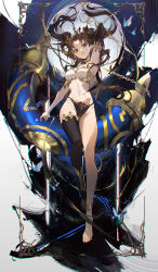 Rule 34 | 1girl, absurdres, armlet, asymmetrical legwear, asymmetrical sleeves, bankongping, bare shoulders, barefoot, bikini, black hair, blue butterfly, breasts, bug, butterfly, chain, commentary request, detached sleeves, earrings, elbow gloves, expressionless, fate/grand order, fate (series), full body, gloves, gold trim, hair ribbon, heavenly boat maanna, highres, hoop earrings, insect, ishtar (fate), jewelry, light particles, long hair, looking at viewer, medium breasts, mismatched bikini, navel, neck ring, parted bangs, red eyes, ribbon, single detached sleeve, single elbow glove, single sleeve, single thighhigh, solo, swimsuit, thighhighs, tiara, two side up, uneven legwear, uneven sleeves, weapon