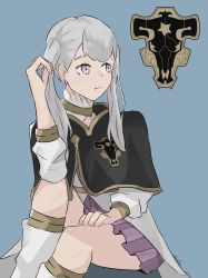Rule 34 | black clover, blue background, highres, noelle silva, pink eyes, silver hair, tagme, twintails