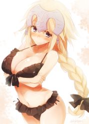 Rule 34 | 1girl, bikini, blonde hair, blush, braid, breasts, cleavage, crossed arms, fate/apocrypha, fate/grand order, fate (series), headpiece, jeanne d&#039;arc (fate), jeanne d&#039;arc (ruler) (fate), kurikara, large breasts, long hair, looking at viewer, navel, ruler (fate/grand order), single braid, solo, swimsuit, yellow eyes