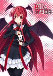 Rule 34 | 1girl, bat wings, duplicate, female focus, gin&#039;ichi (akacia), ginichi, head wings, koakuma, pantyhose, solo, embodiment of scarlet devil, touhou, wings