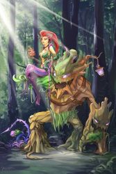 Rule 34 | 1boy, forest, league of legends, maokai, nature, plant, plant bros, sitting, zyra