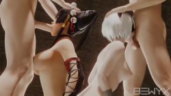 Rule 34 | 20s, 2b (nier:automata), 2boys, 2girls, 3d, android, animated, artist name, back, bewyx, black blindfold, black hair, blindfold, bouncing breasts, breast press, breasts, crossover, dead or alive, dead or alive 5, deepthroat, erection, fellatio, group sex, hair ornament, head grab, head out of frame, hetero, indoors, irrumatio, jiggle, kneeling, large breasts, large penis, long hair, moaning, multiple boys, multiple girls, nier:automata, nier (series), nipples, nude, nyotengu, oral, penis, platinum games, short hair, slurping, sound, source filmmaker (medium), square enix, standing, tagme, tecmo, uncensored, video, white hair