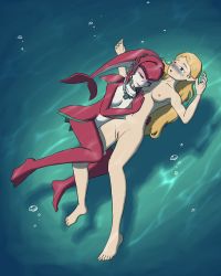 Rule 34 | 2girls, absurdres, asphyxiation, breasts, bubble, corpse, death, drowning, highres, medium breasts, megagogoman, mipha, multiple girls, nude, princess zelda, pussy, small breasts, underwater