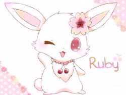 Rule 34 | artist request, rabbit, jewelpet, one eye closed, ruby (jewelpet)