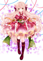 Rule 34 | 1girl, animal ears, bad id, bad pixiv id, blonde hair, boots, bow, cat ears, closed mouth, cross-laced footwear, floral background, floral print, flower, frilled kimono, frilled sleeves, frills, full body, hair between eyes, hair bow, head tilt, japanese clothes, kimono, knee boots, lace-up boots, long hair, long sleeves, looking at viewer, nanase kureha, nanase nao, obi, orange ribbon, original, print kimono, purple bow, purple flower, purple footwear, purple ribbon, red kimono, ribbon, sash, solo, standing, standing on one leg, very long hair, white background, wide sleeves, yellow eyes