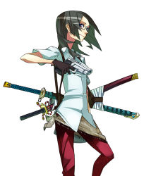 Rule 34 | glasses, gloves, gun, katana, long hair, original, shirotaka (46), shirotaka (pixiv359346), solo, sword, weapon