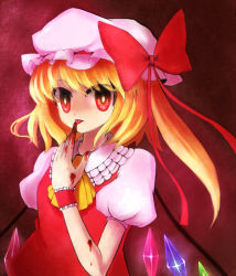 1girl blood female_focus flandre_scarlet gradient_background nora_(le-chat-noir) solo tagme touhou