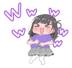 Rule 34 | &gt; &lt;, :3, black hair, blush, chibi, commentary request, crying, full body, grey skirt, highres, kashikaze, laughing, long hair, love live!, love live! sunshine!!, ohara mari, open mouth, pleated skirt, purple shirt, real life, shirt, short sleeves, simple background, single hair ring, skirt, suzuki aina (ero mangaka-san to binbou shimai), thighhighs, translation request, transparent background, voice actor, voice actor connection, white thighhighs, zettai ryouiki